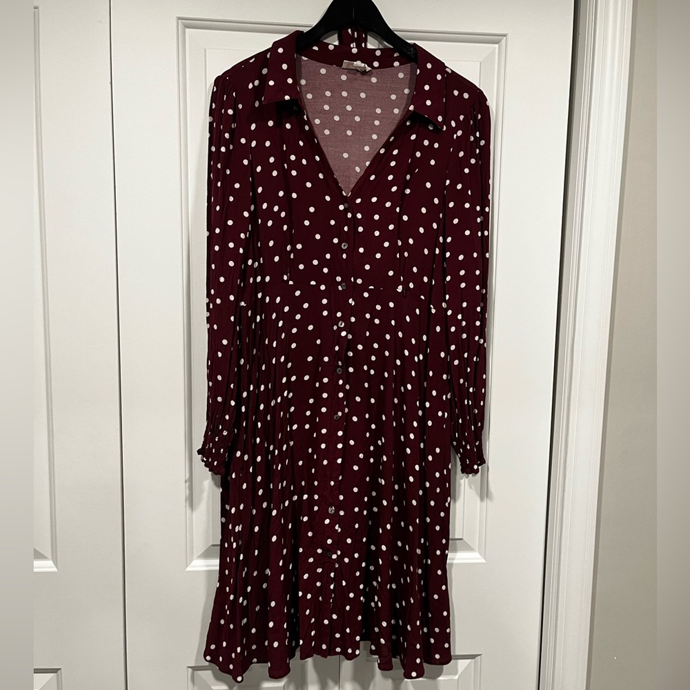 Polka Dot Burgundy Seraphine Maternity Dress